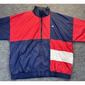 Vintage USA Olympics Windbreaker Jacket 2XLT Colorblock Red White Blue JCPenney